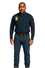 Load image into Gallery viewer, Proactive FR Pullover Henley Shirt -NAVY