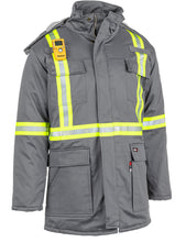 Load image into Gallery viewer, Proactive FR Flame Resistant Hi Visability Insulated Parka Jacket -GRAY