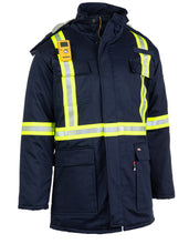 Load image into Gallery viewer, Proactive FR Flame Resistant Hi Visability Insulated Parka Jacket -NAVY