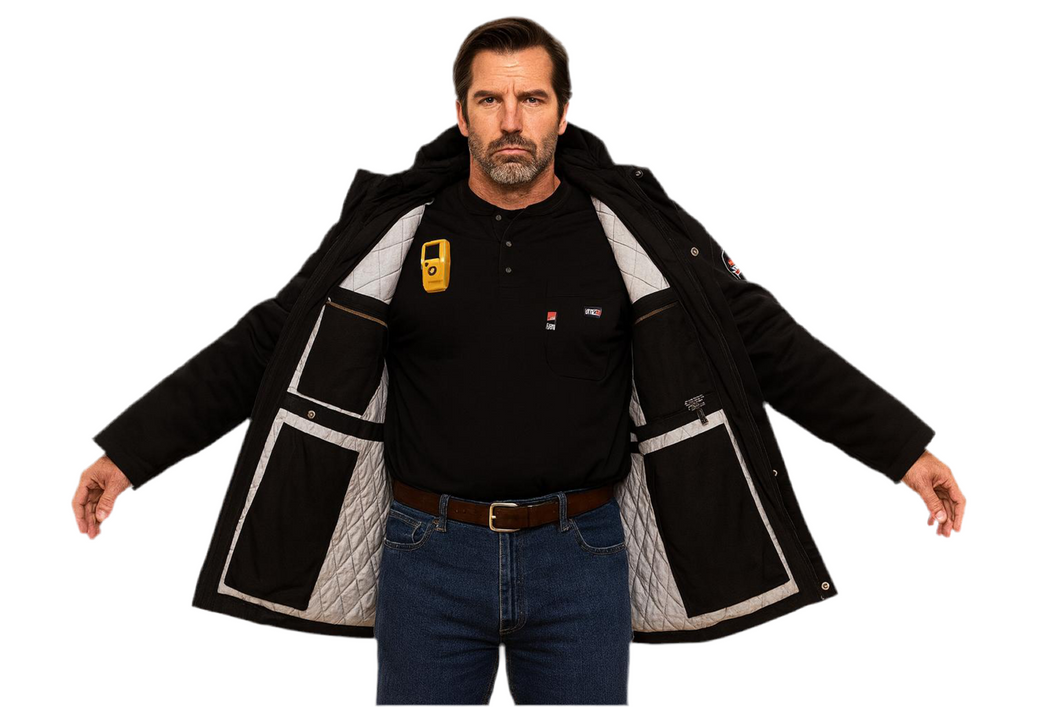 Proactive FR Flame Resistant Water Repellent Insulated Parka Jacket -BLACK