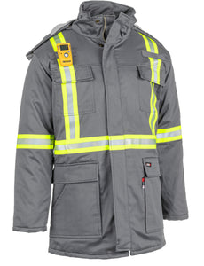 Proactive FR Flame Resistant Hi Visability Insulated Parka Jacket -GRAY