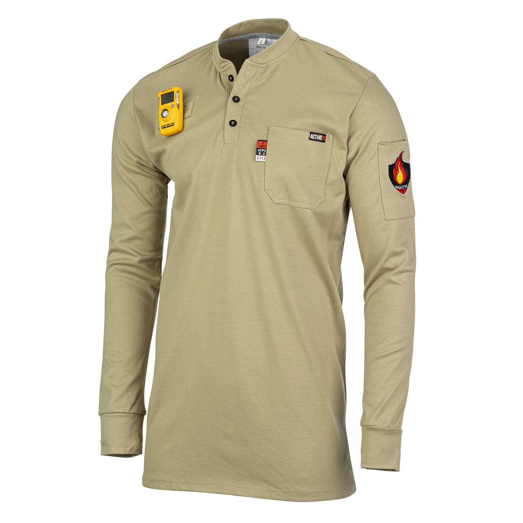 Proactive FR Pullover Henley Shirt -KHAKI