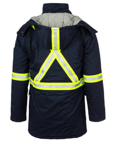 Proactive FR Flame Resistant Hi Visability Insulated Parka Jacket -NAVY